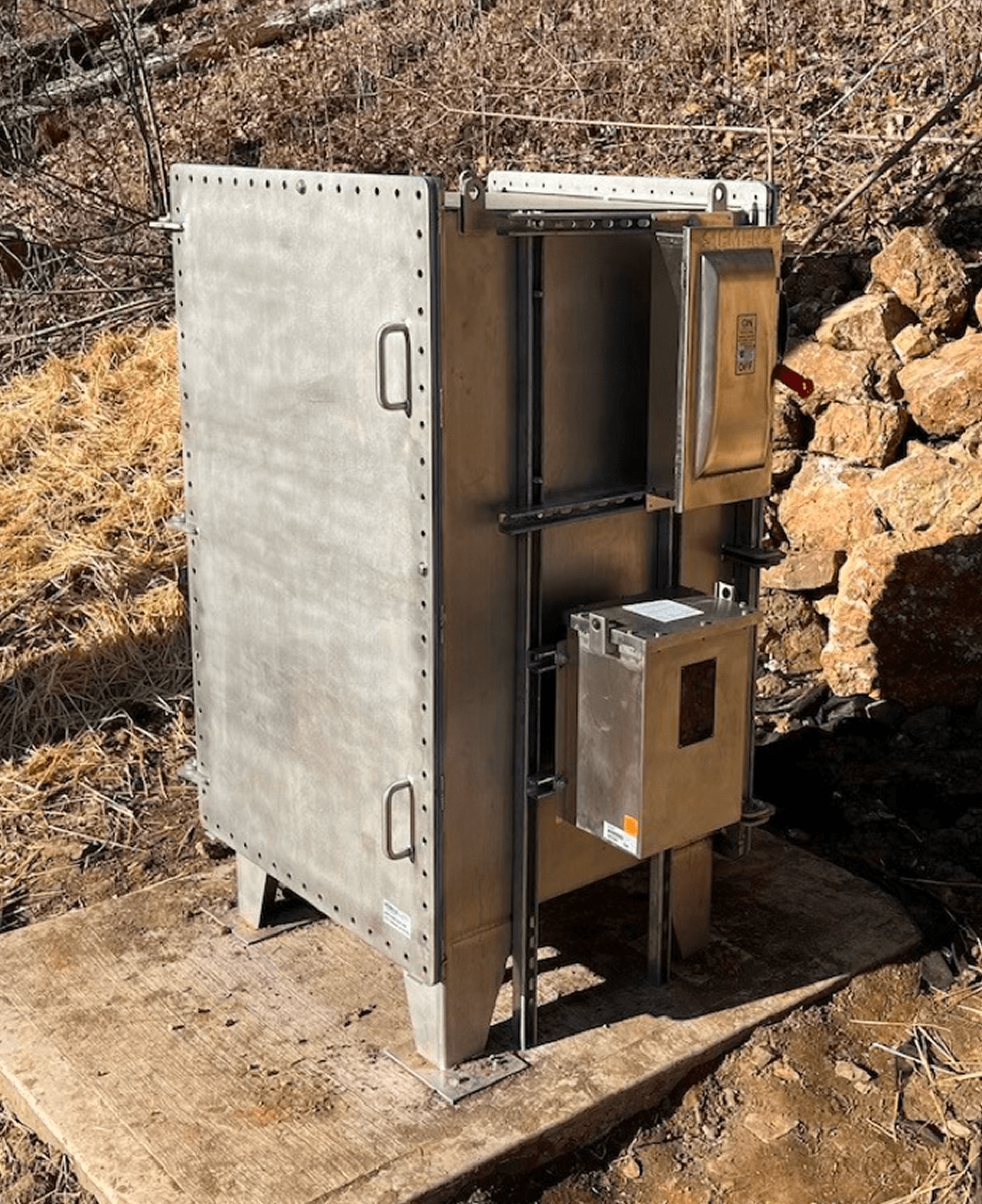 NEMACO NEMA 6P stainless steel enclosure in a tough outdoor environment