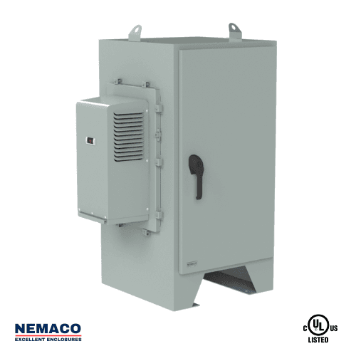 Nemaco ServerPro 4 NEMA 4 aluminum server rack enclosure, 1 front door, floor mount