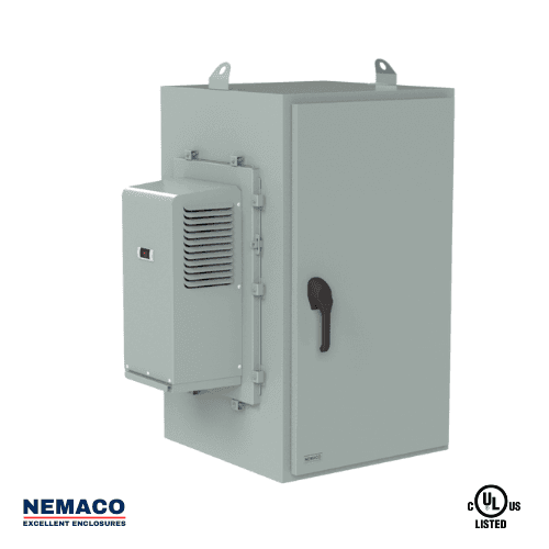 Nemaco ServerPro 4 NEMA 4 aluminum server rack enclosure, 1 front door, free standing