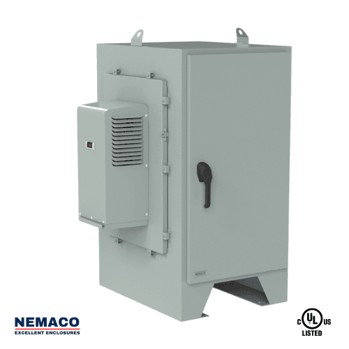 Nemaco ServerPro 4 NEMA 4 aluminum server rack enclosure, 2 doors (front & rear), floor mount