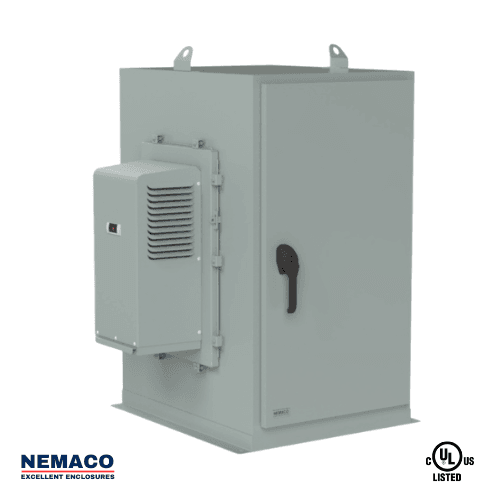 Nemaco ServerPro 4 NEMA 4 aluminum server rack enclosure, 2 doors (front & rear), free standing