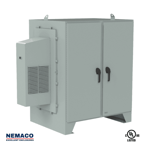 Nemaco ServerPro 4 NEMA 4 aluminum server rack enclosure, 4 doors (front & rear), floor mount