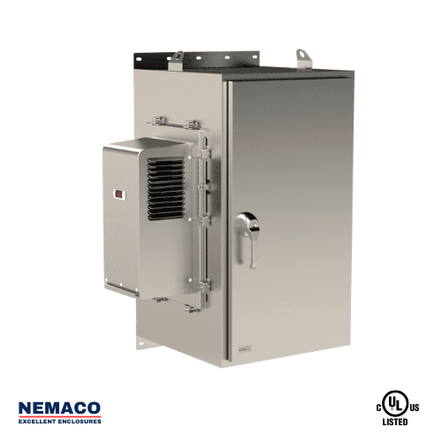 Nemaco ServerPro 4X NEMA 4X stainless steel server rack enclosure, 1 front door, wall mount