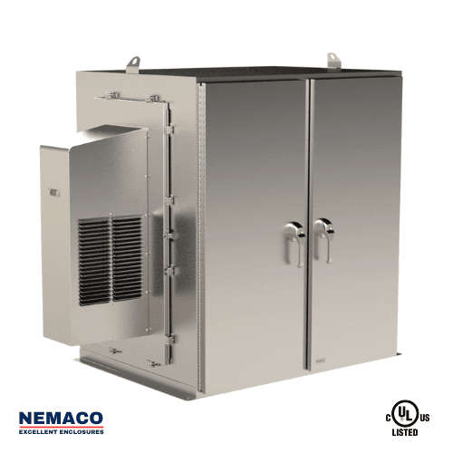 Nemaco ServerPro 4X NEMA 4X stainless steel server rack enclosure, 2 front doors, free standing
